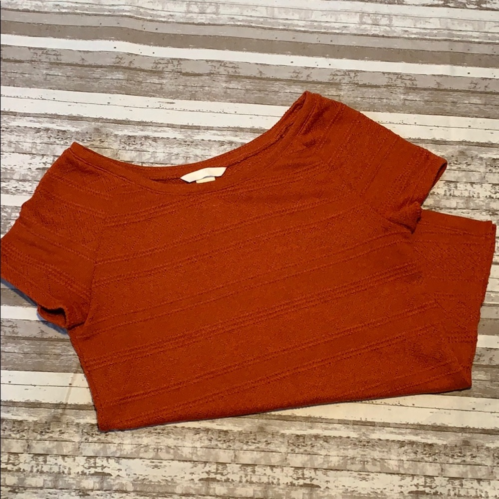 H&M Rust Crocheted Tee